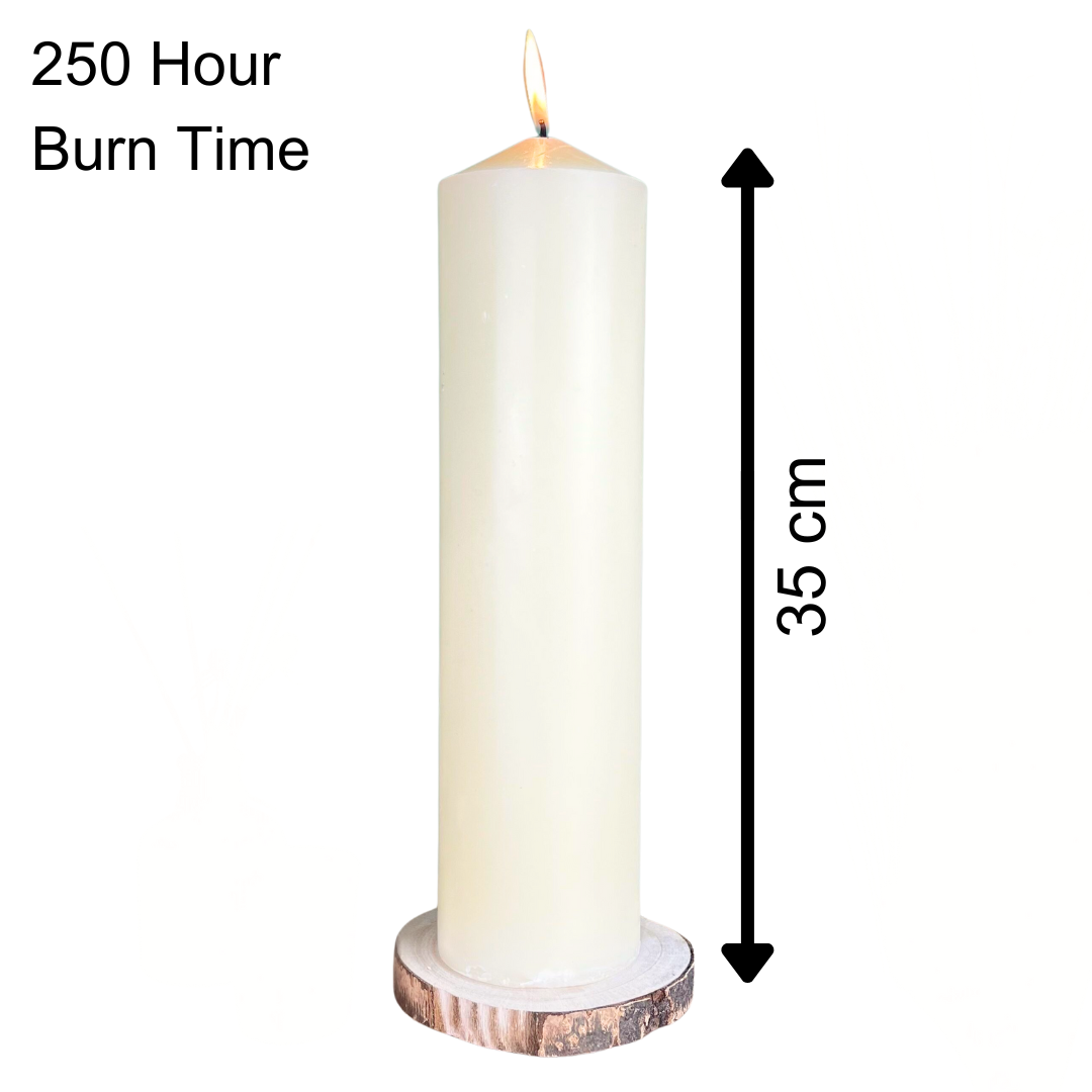 250 Hour Large Church Pillar Candle ~ Cream Votive Candle Candle - Tophatter Daily Deals