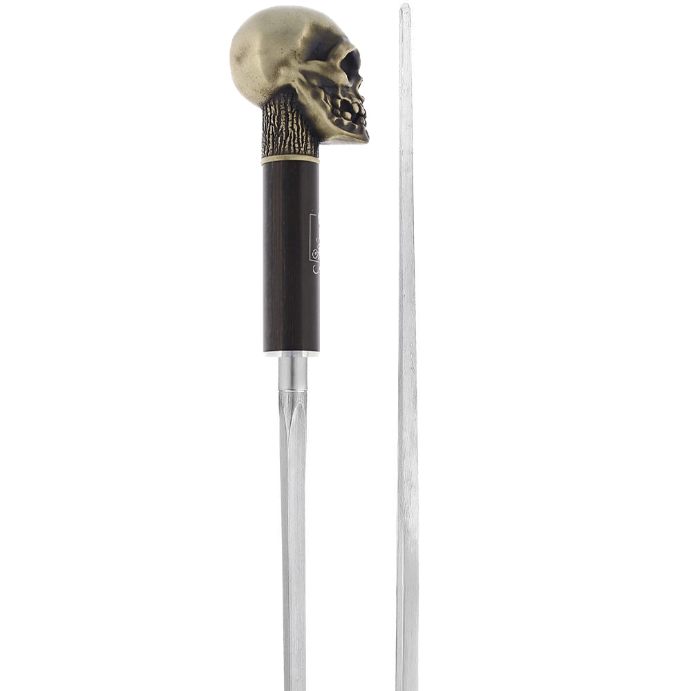 Silver Plated Skull Handle Sword Walking Stick With Stamina Shaft Sword Canes - Tophatter Daily Deals