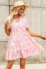 Tie Neck Tiered Mini Dress Casual Dresses - Tophatter Daily Deals