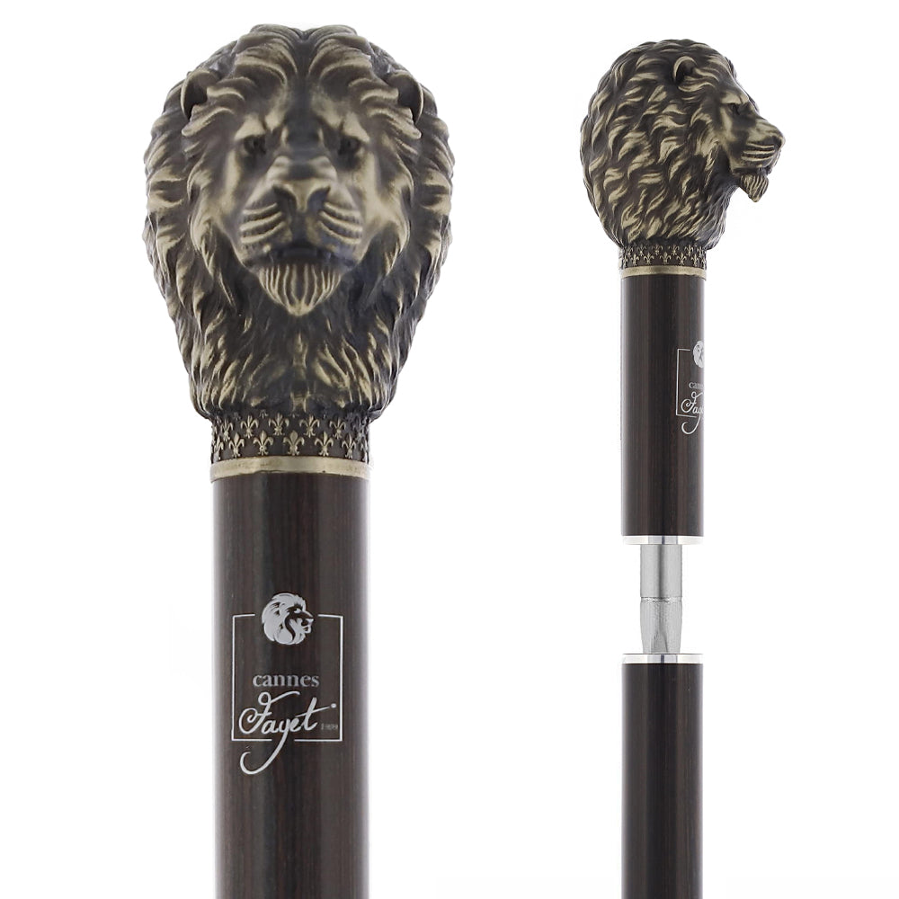 Luxury Silver Lion Head Sword-Gadget Stick - Stamina Wood Sword Canes - Tophatter Daily Deals