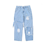 Black plus size loose jeans menswear Blue 0 - Tophatter Daily Deals