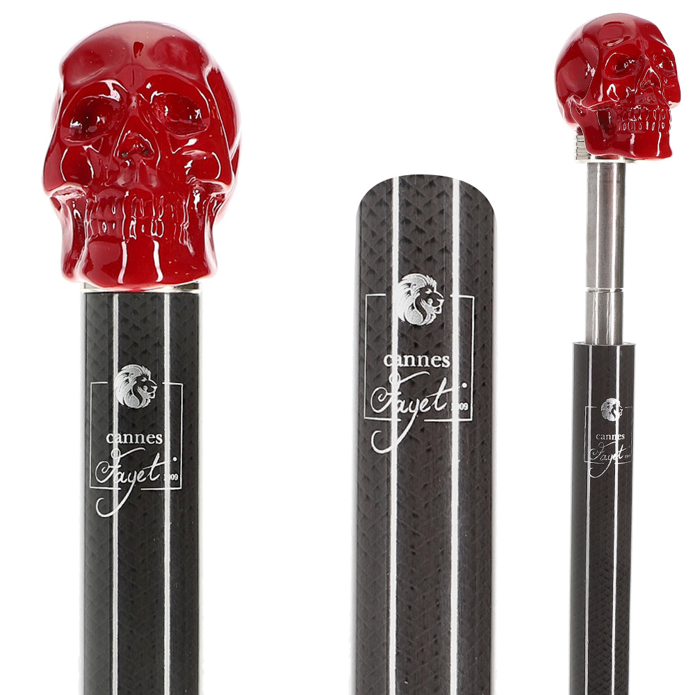 Red Skull Handle Sword Walking Stick with Carbon Fiber Shaft Skull Walking Canes Dragon Walking Canes - Tophatter Daily Deals