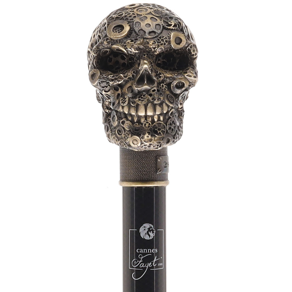 French Steampunk Gears & Skull Cane: Carbon Fiber by 2 Saints - Tophatter Daily Deals