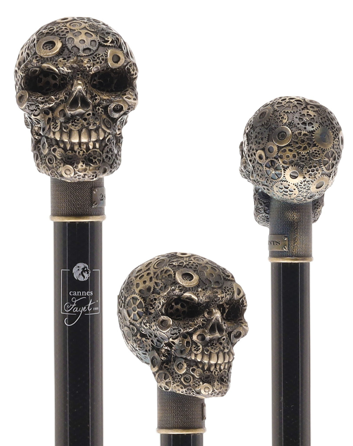 French Steampunk Gears & Skull Cane: Carbon Fiber by 2 Saints - Tophatter Daily Deals
