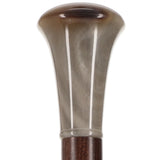 French Faux Horn Knob Cane: Brown Beechwood Shaft Horn Handle Walking Canes - Tophatter Daily Deals