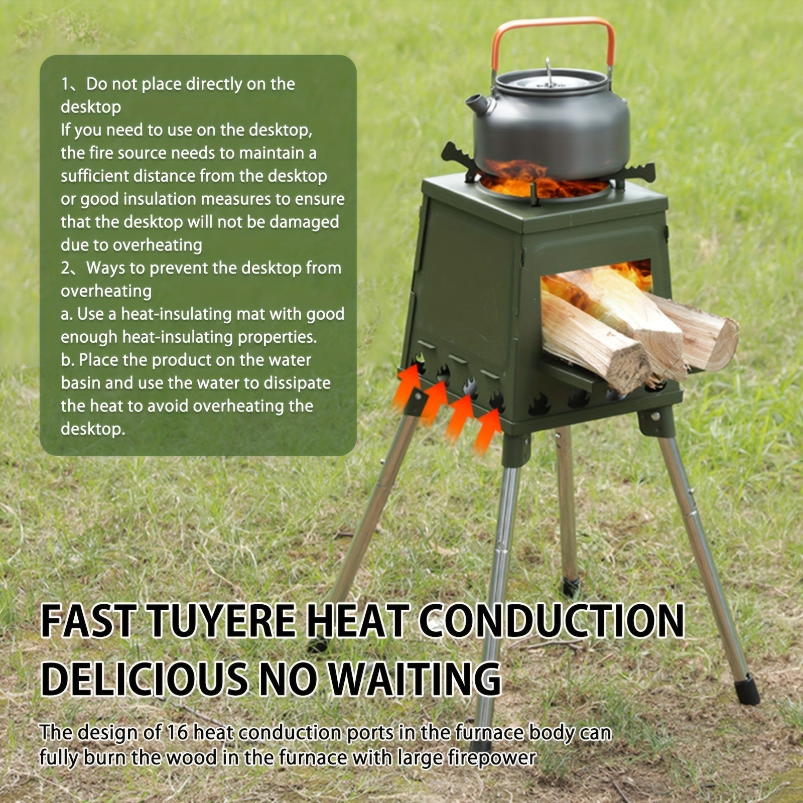 Folding Campfire Stove Portable Outdoor Camping & Hiking - Tophatter Daily Deals