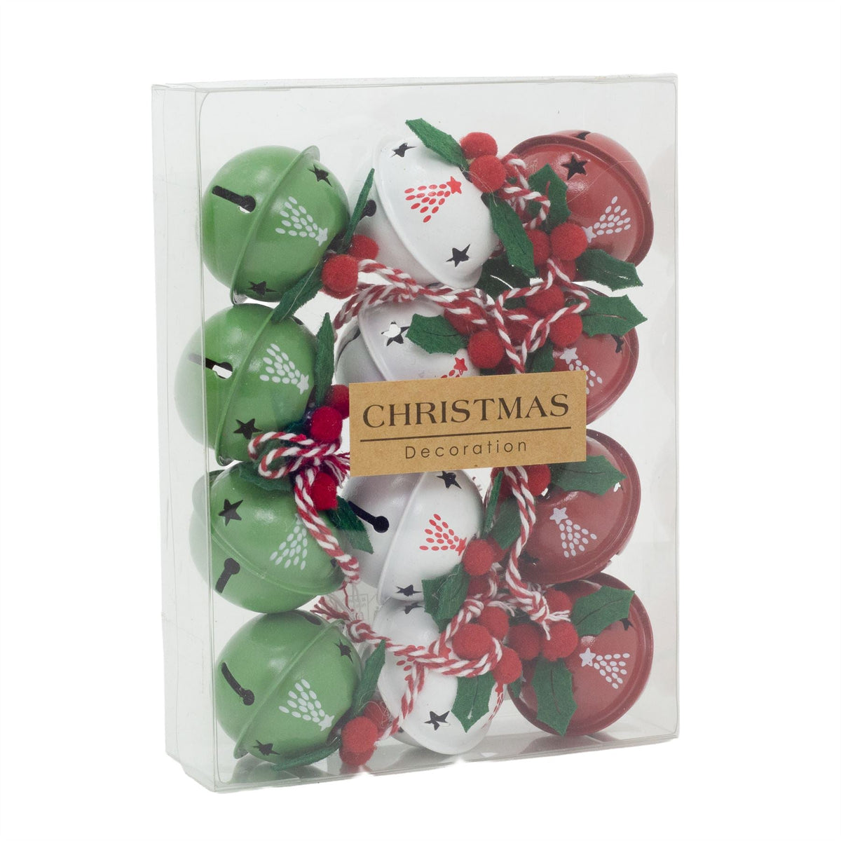 Pack of 12 Small Festive Jingle Bell Baubles | Christmas Tree Ornaments - 4cm Baubles - Tophatter Daily Deals