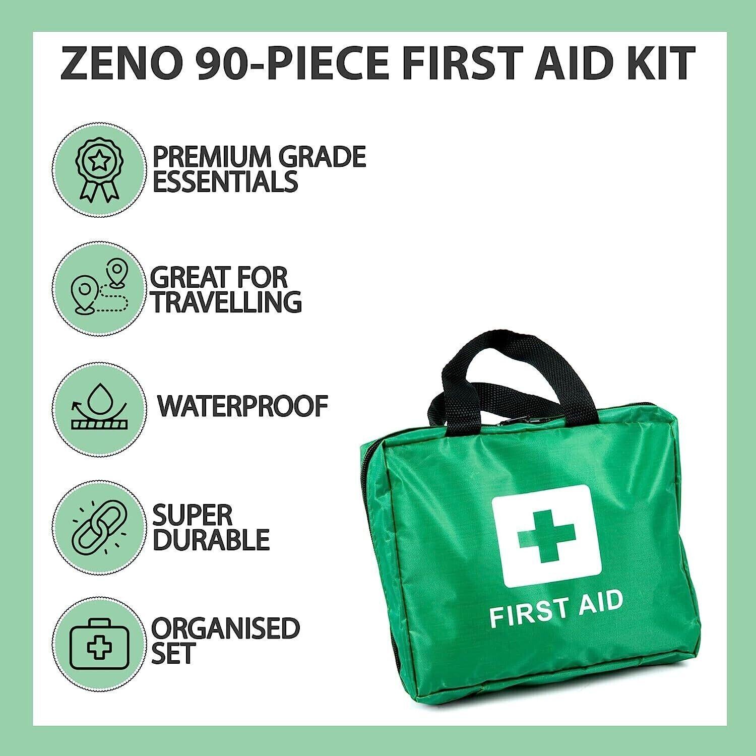 Best Travel First Aid Kit UK - 90 Piece First Aid Kit Bag Medical Emergency Kit. Travel Home Car Taxi Workplace Health Care - Tophatter Daily Deals
