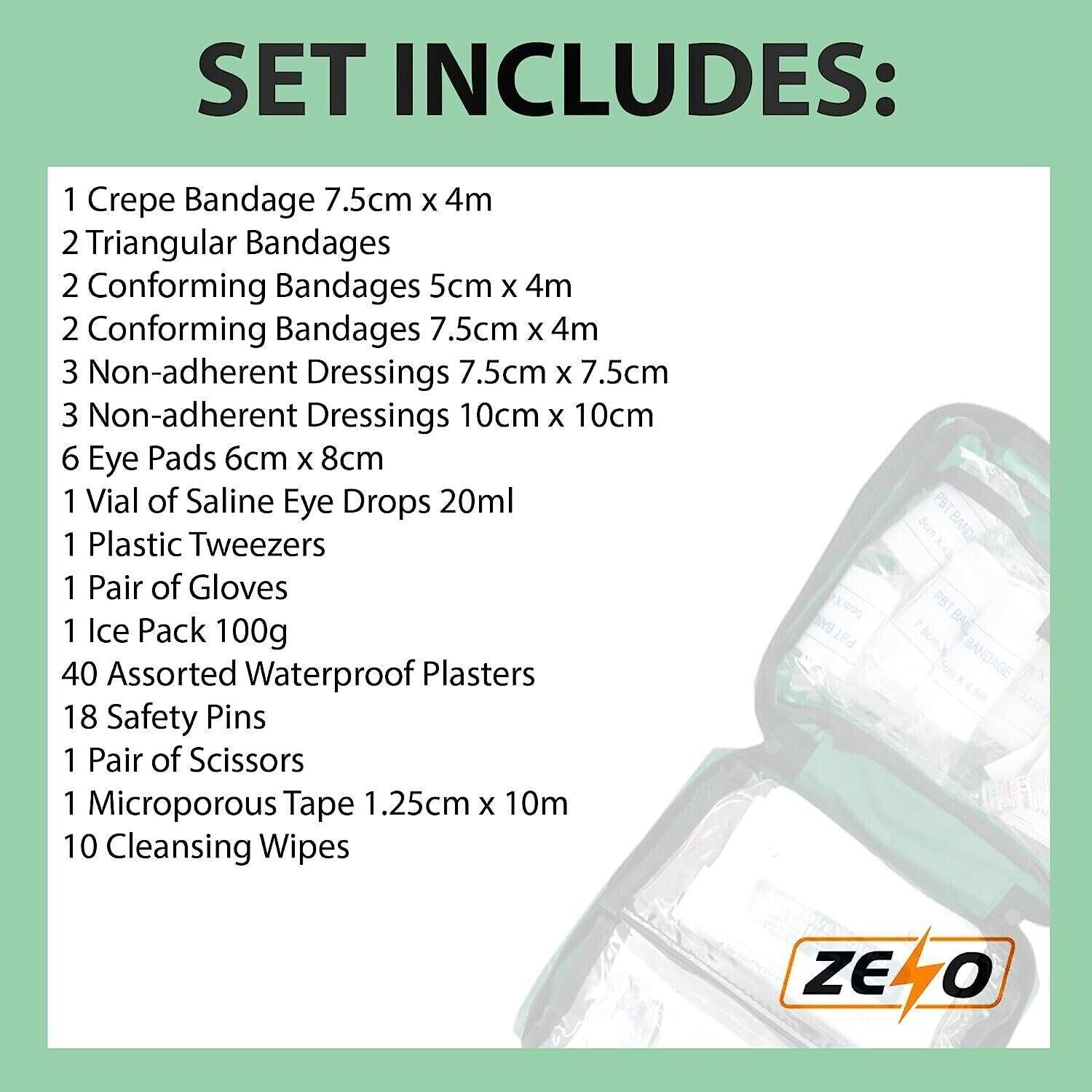 Best Travel First Aid Kit UK - 90 Piece First Aid Kit Bag Medical Emergency Kit. Travel Home Car Taxi Workplace Health Care - Tophatter Daily Deals