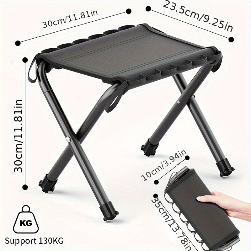 Folding Stool Frame Black Mesh Seat Outdoor Recreation > Camping > Camp Furniture - Tophatter Daily Deals