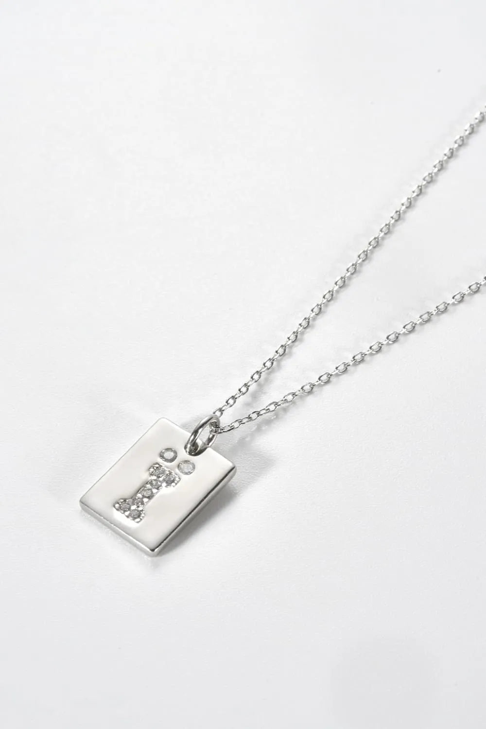 Inlaid Zircon Rectangle Pendant Necklace Necklaces - Tophatter Daily Deals