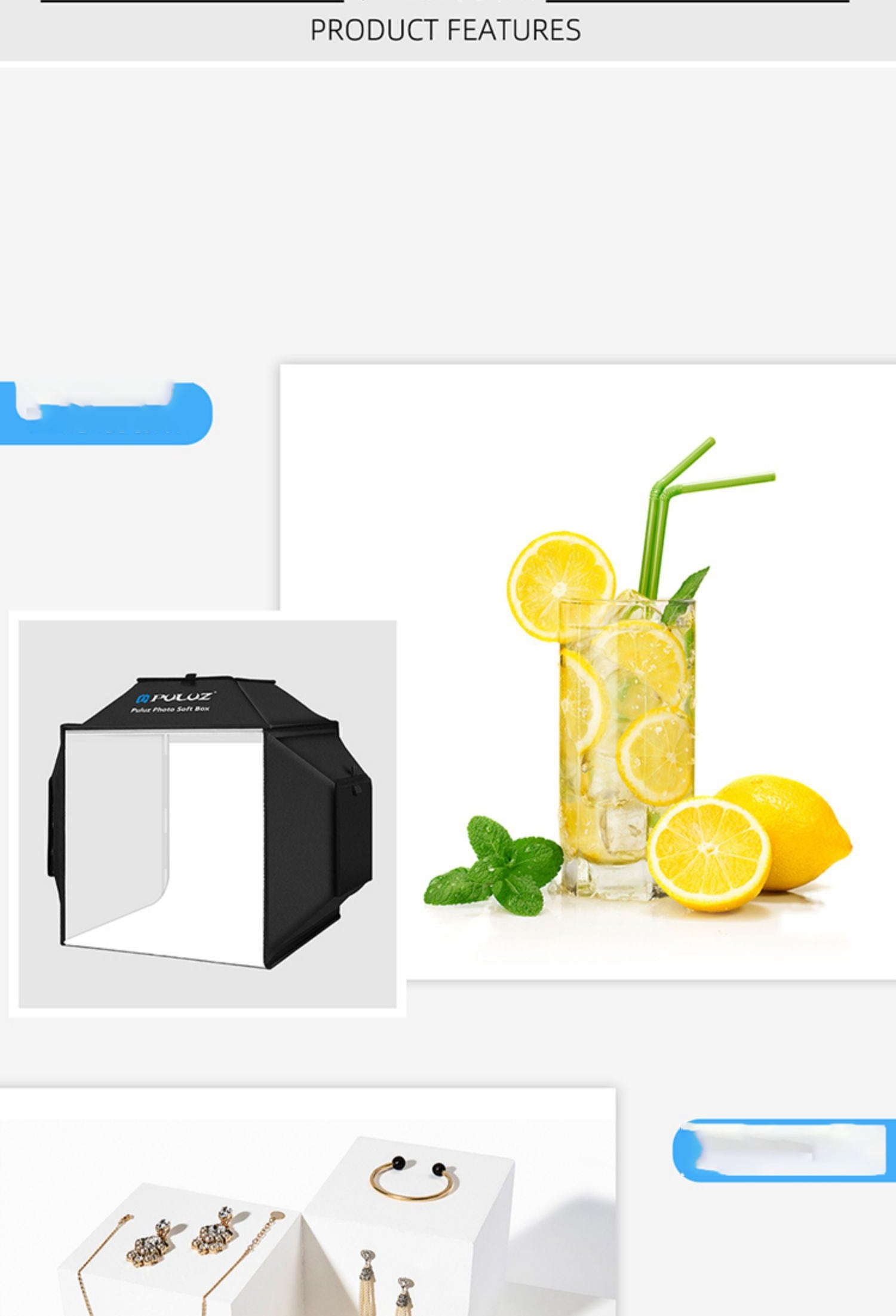 40cm Small Studio LED Folding Product Photo Light Box Simple Shooting Light 0 - Tophatter Daily Deals