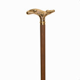 Elegant Alligator Brass Derby Cane - Stability and Support Walnut - Tophatter Daily Deals