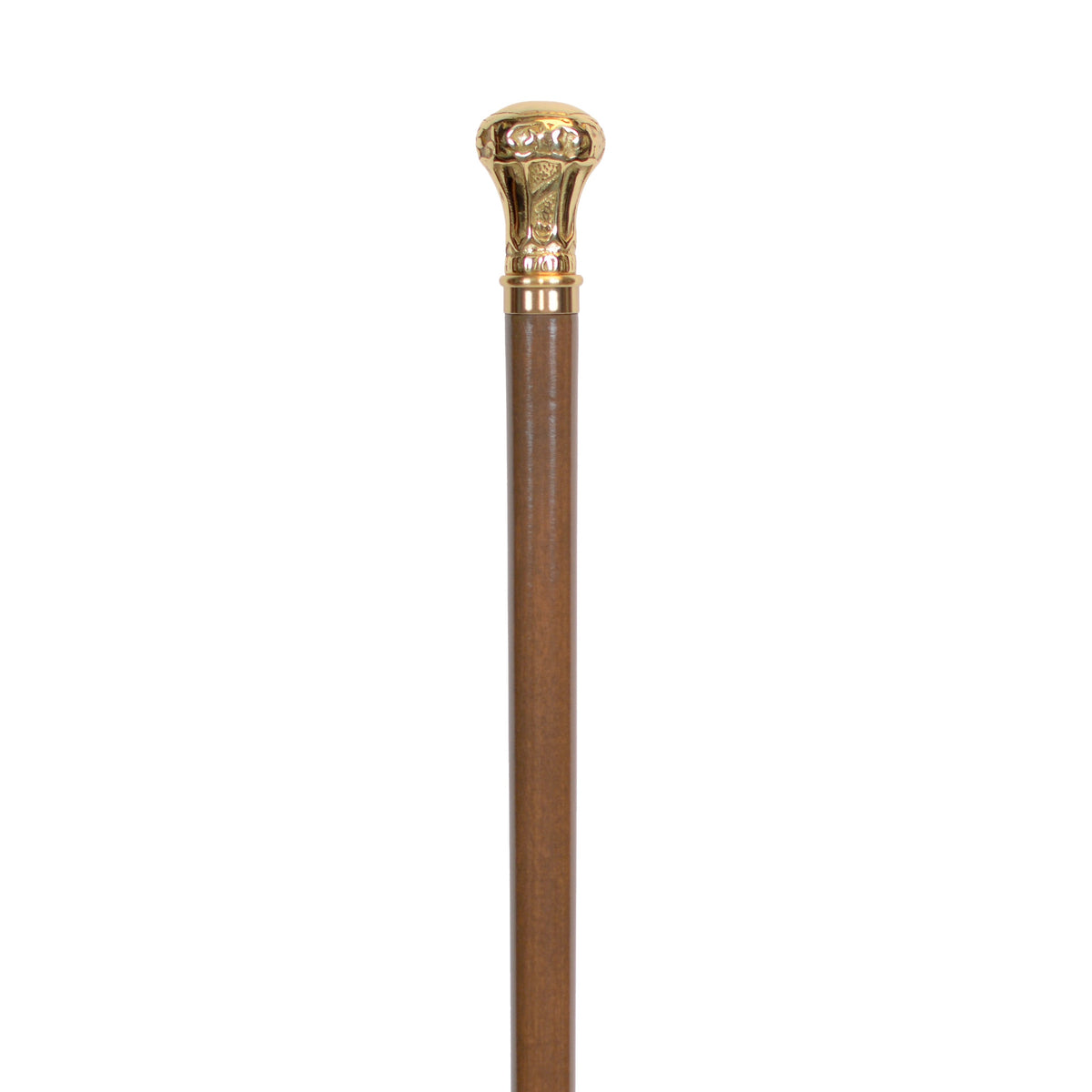 Regal Brass Knob Cane with Maple Shaft - USA Made Walnut - Tophatter Daily Deals