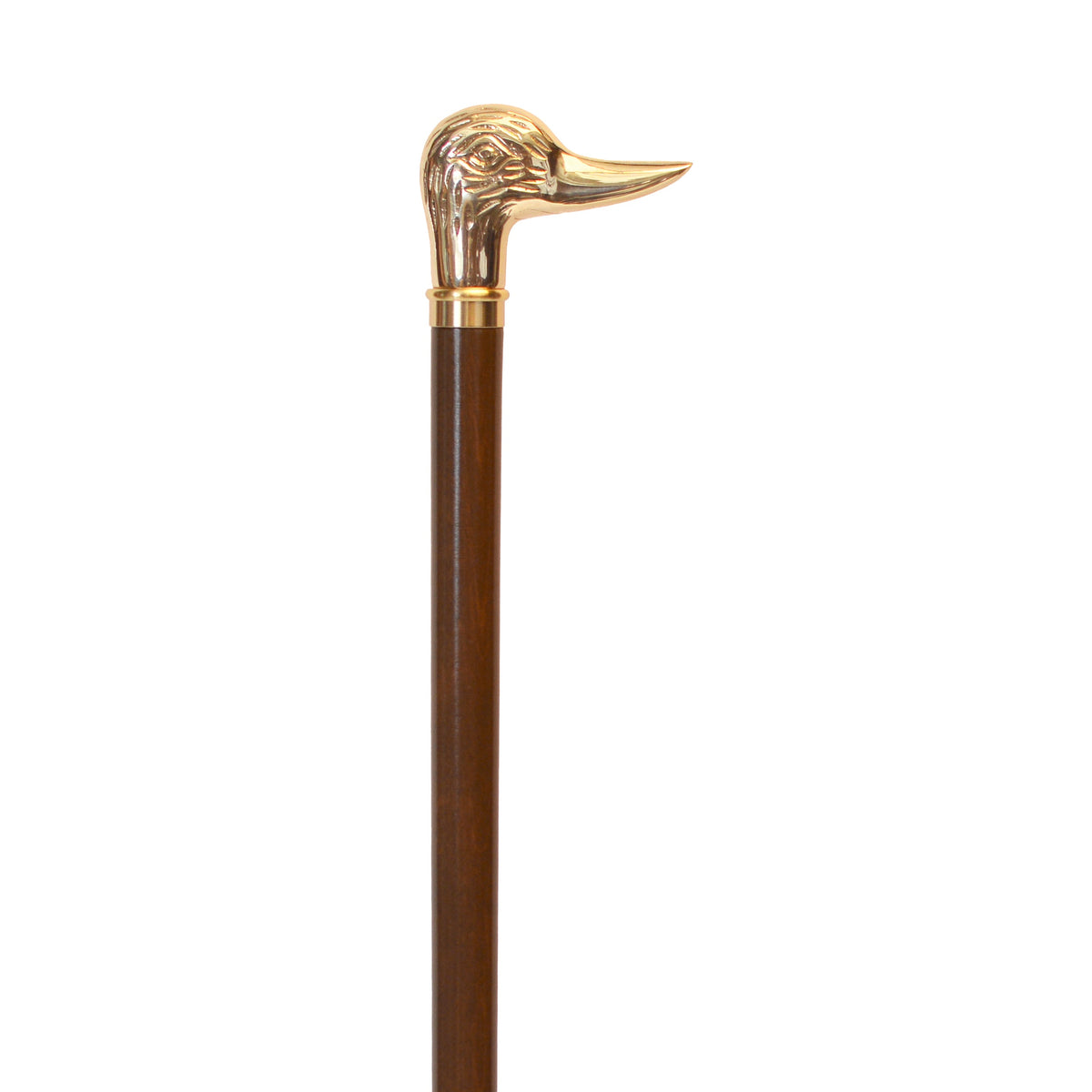 Elegant Brass Duck Handle Walking Cane - Walnut/Black Options Walnut - Tophatter Daily Deals