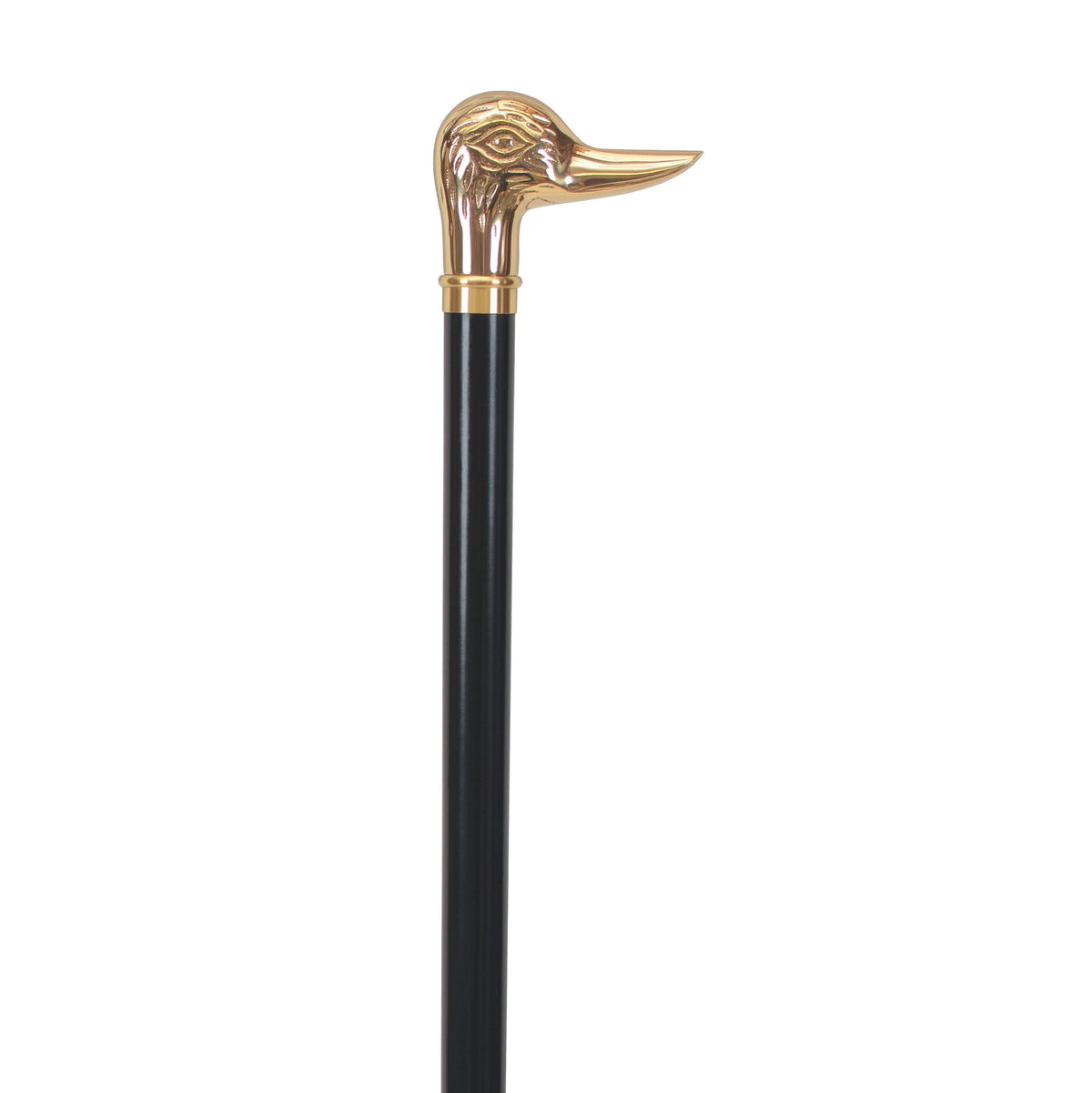 Elegant Brass Duck Handle Walking Cane - Walnut/Black Options Black - Tophatter Daily Deals