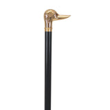 Elegant Brass Duck Handle Walking Cane - Walnut/Black Options Black - Tophatter Daily Deals