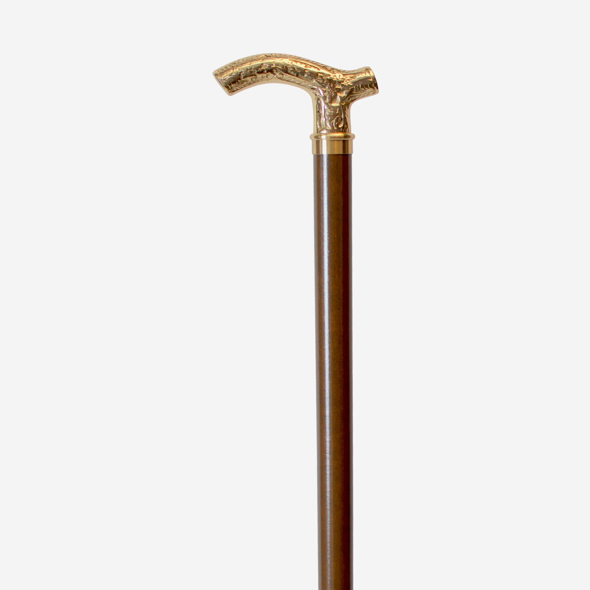 Brass Derby Cane Walnut - Tophatter Daily Deals