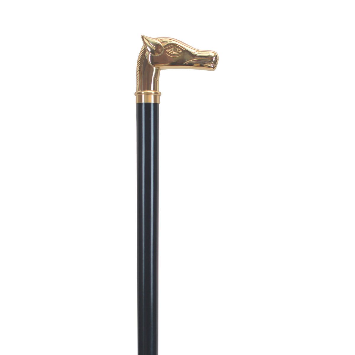 Elegant Brass Horse Head Walking Cane - Support and Stability Black - Tophatter Daily Deals
