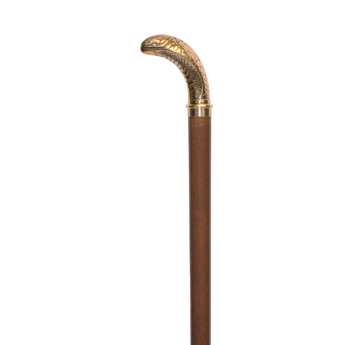 Elegant Brass Snake Handle Walking Cane with Maple Shaft, 36 Walnut - Tophatter Daily Deals