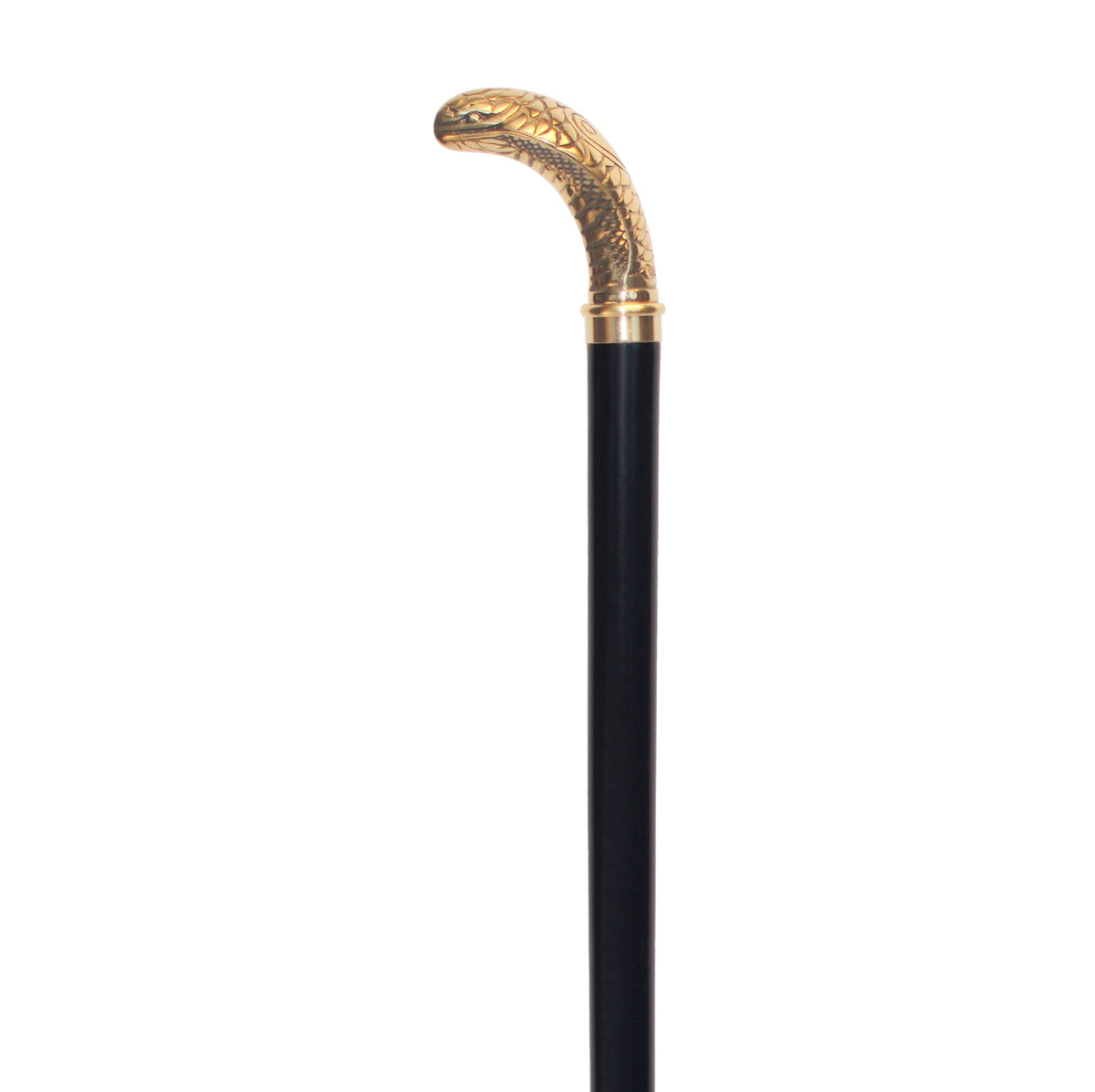 Elegant Brass Snake Handle Walking Cane with Maple Shaft, 36 Black - Tophatter Daily Deals