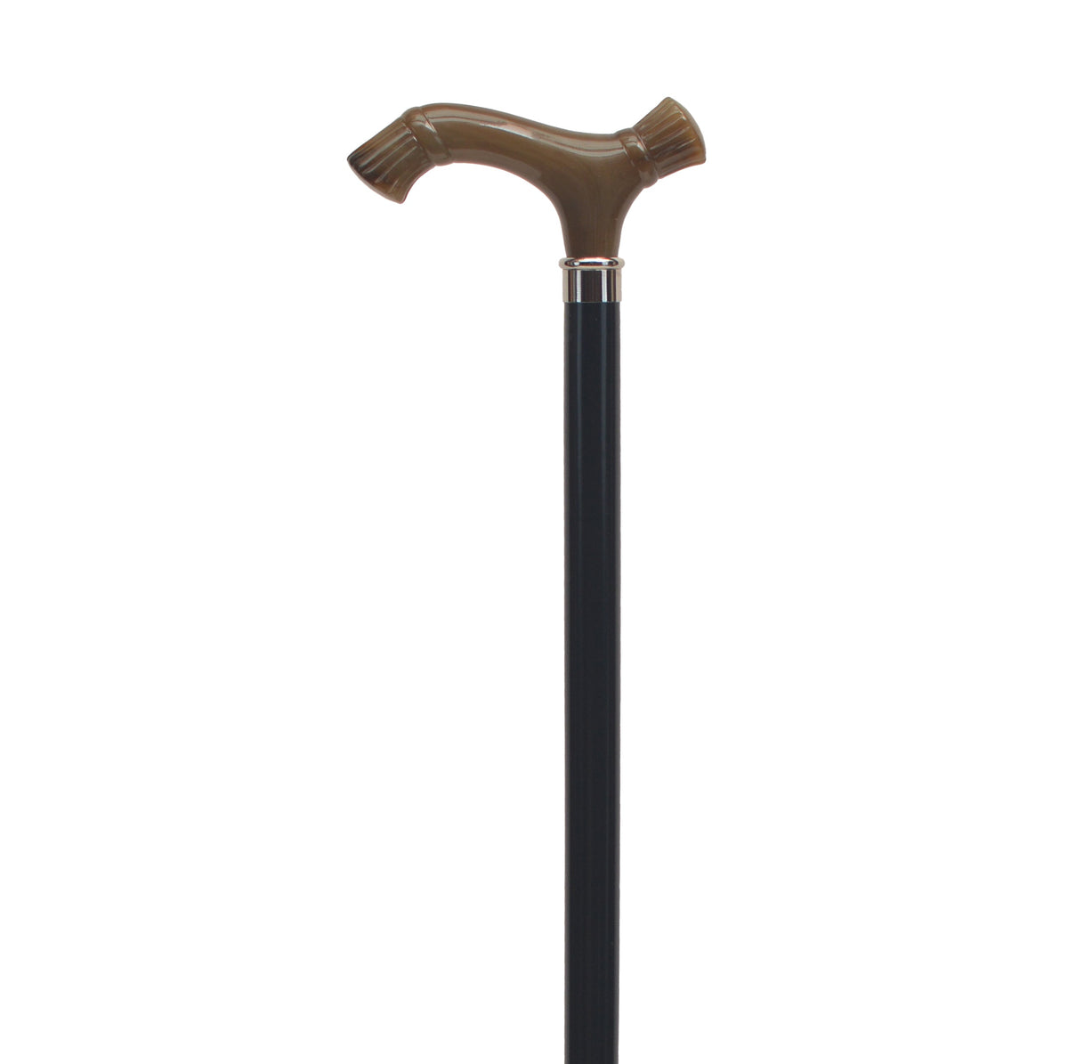 Elegant Double Crown Walking Cane with Lacquered Shaft Horn - Tophatter Daily Deals