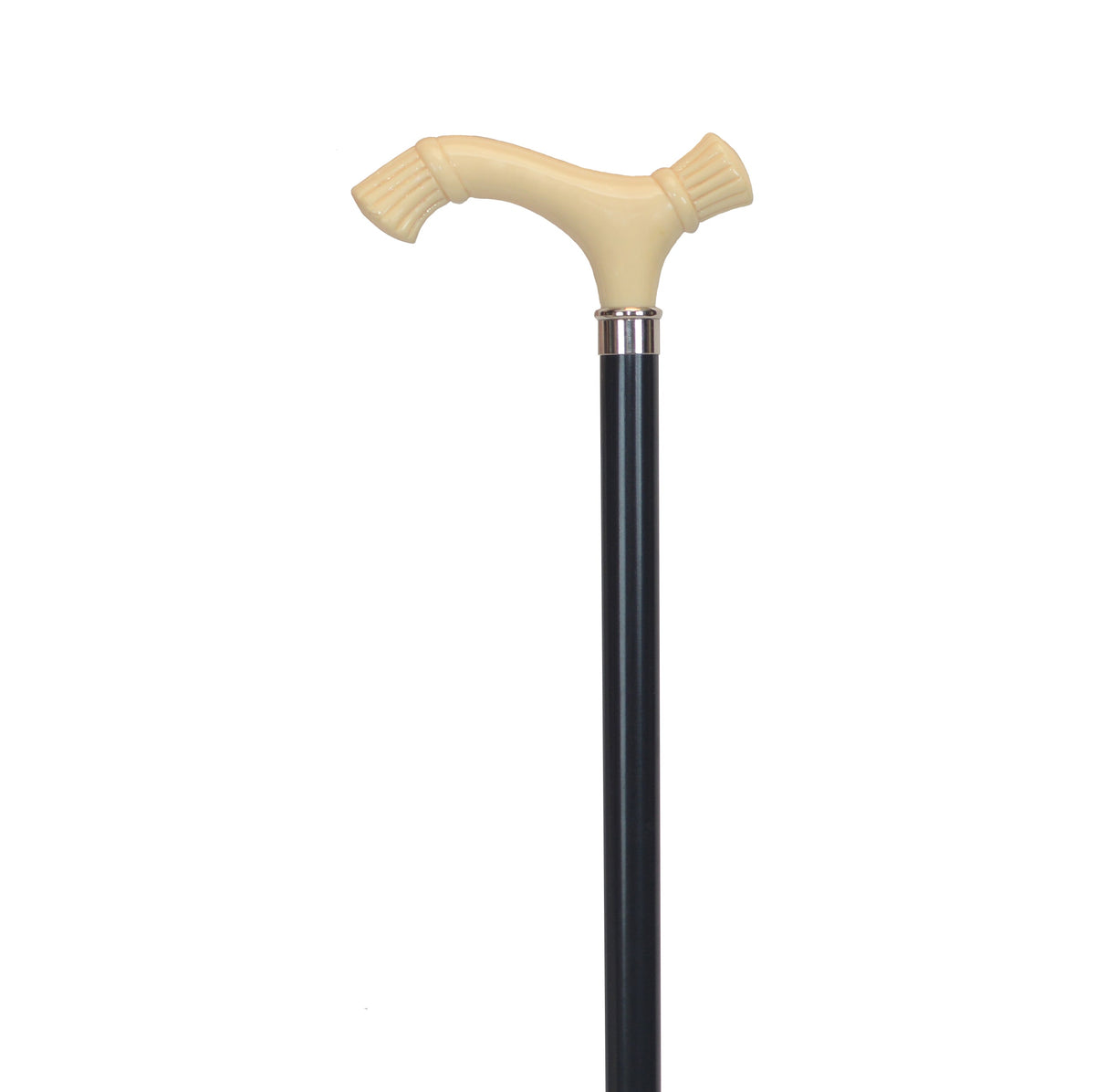 Elegant Double Crown Walking Cane with Lacquered Shaft Ivory - Tophatter Daily Deals