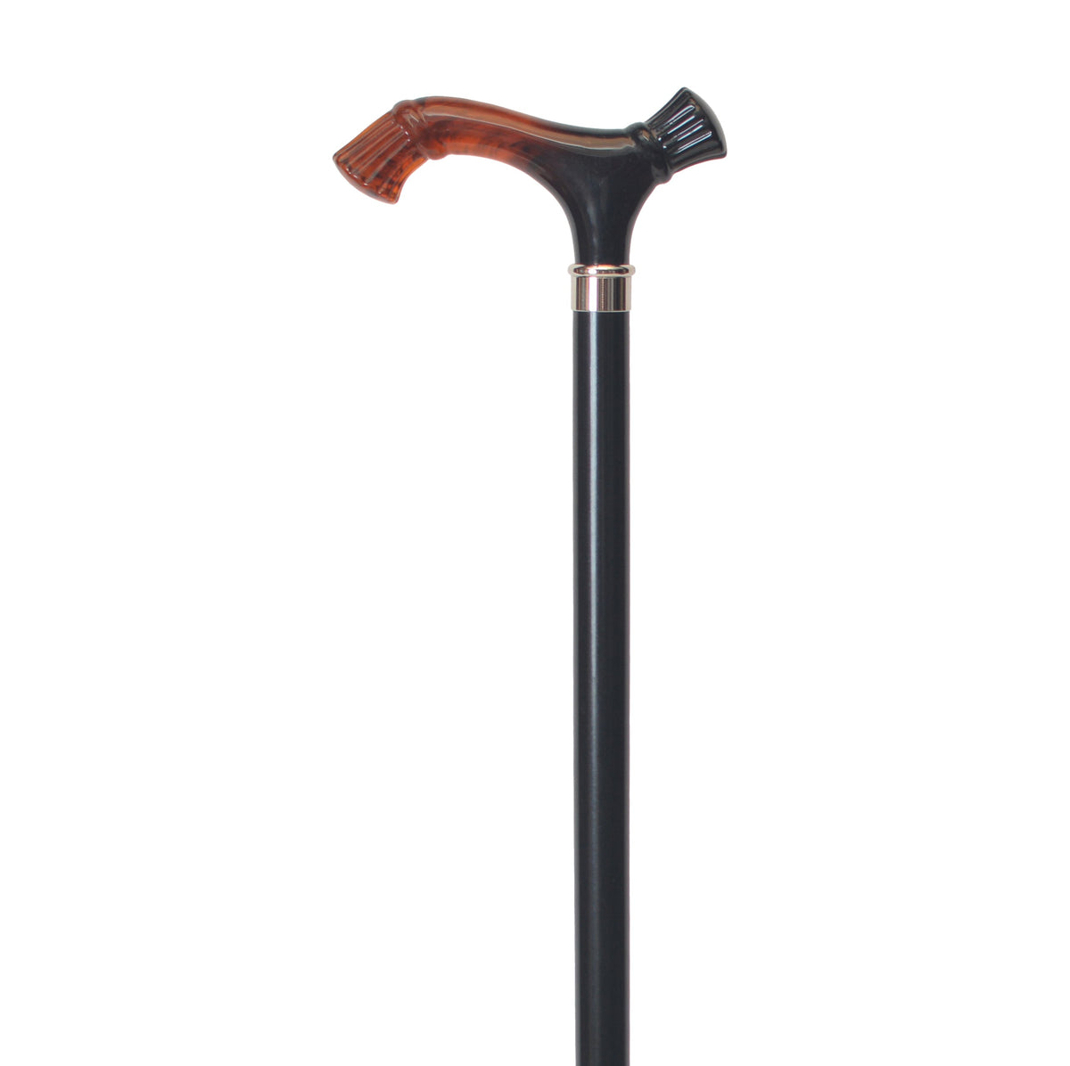 Elegant Double Crown Walking Cane with Lacquered Shaft Shell - Tophatter Daily Deals