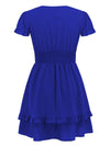 Tied V-Neck Tiered Mini Dress Casual Dresses - Tophatter Daily Deals