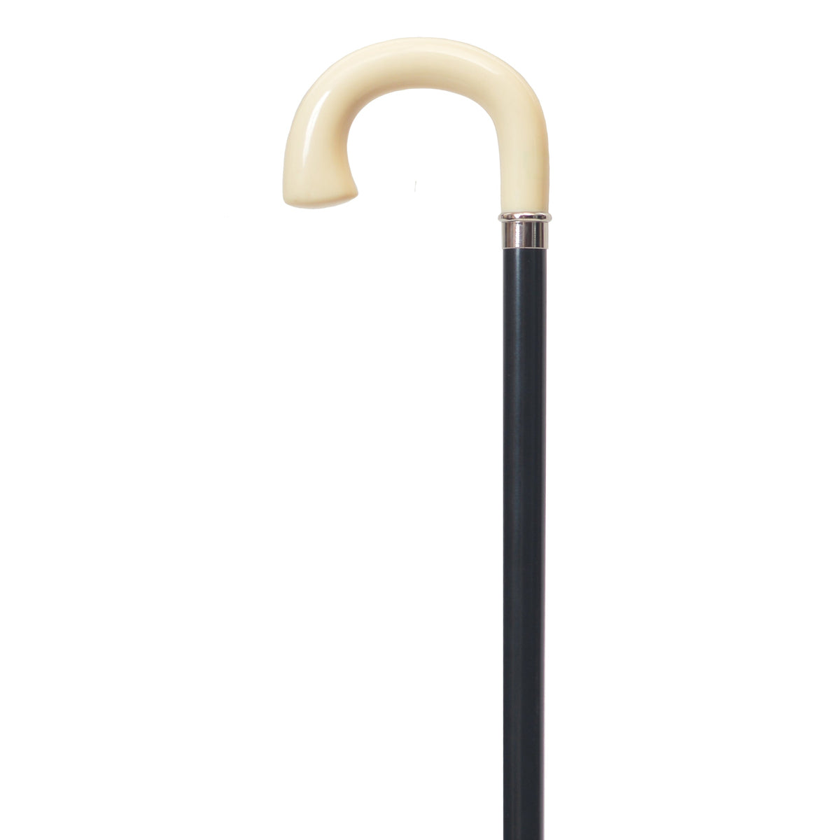 Square Nose Crook Walking Cane White Ivory - Tophatter Daily Deals