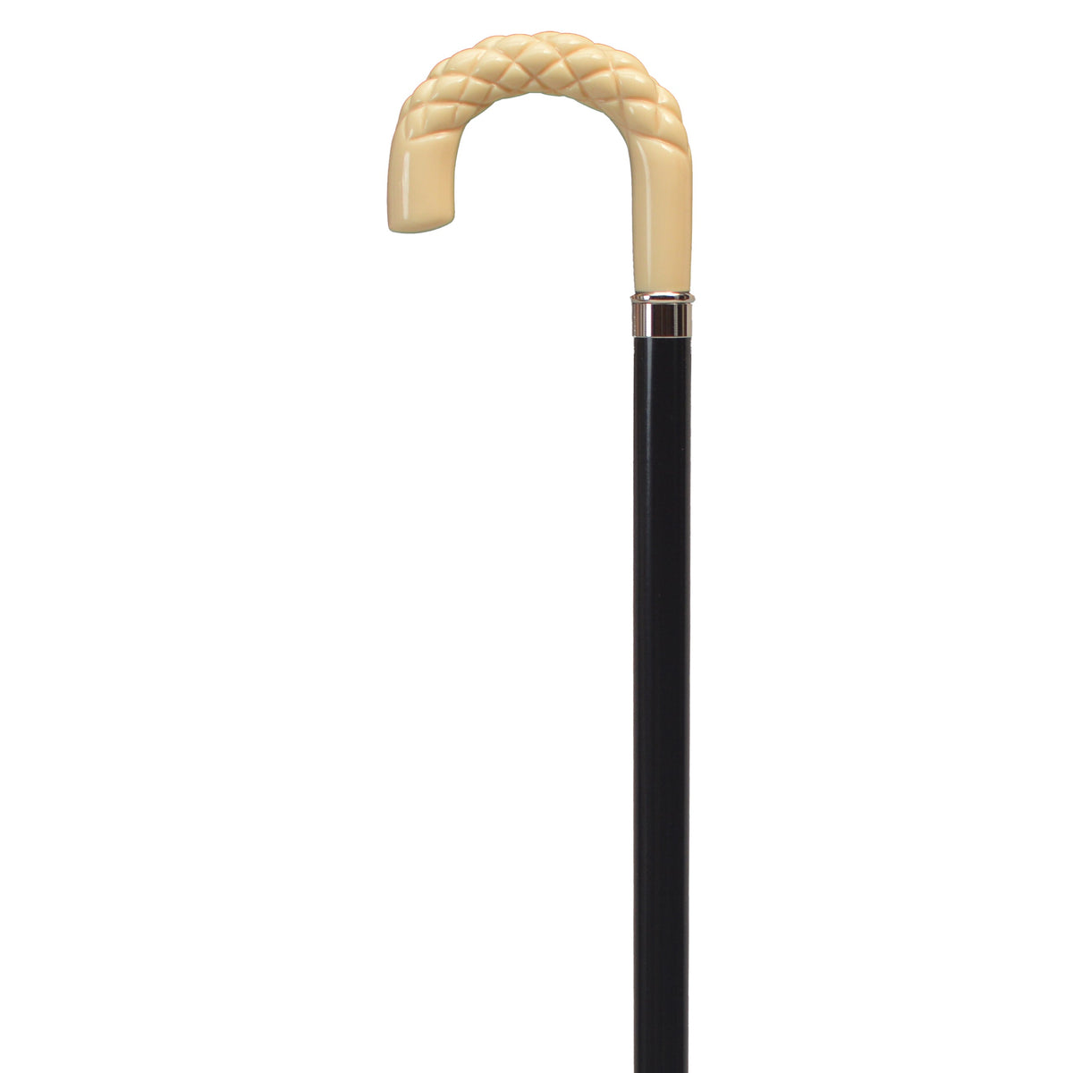 Diamond Carving Tourist Cane White Ivory - Tophatter Daily Deals
