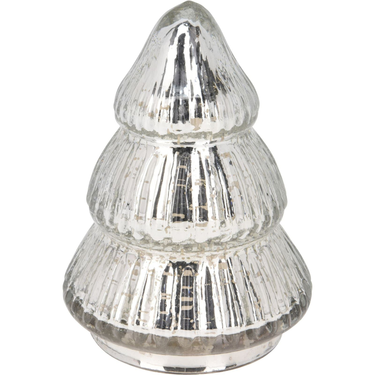 Silver Glass Christmas Tree | Freestanding Mottled Gold Tree Ornament - 13cm Ornament - Tophatter Daily Deals