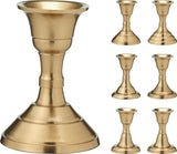 Brass Metal Candlestick | Brass Effect Short Candle Holder Stand - 8cm Candlestick - Tophatter Daily Deals