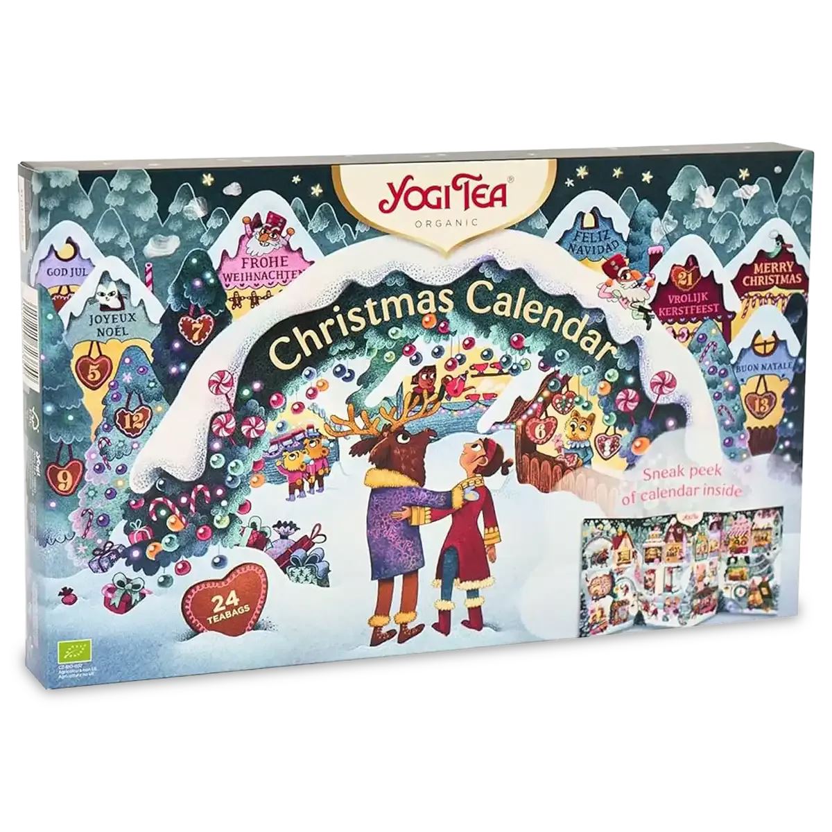 Yogi Tea Organic Christmas Advent Calendar | 24 Ayurvedic Herbal & Spiced Teas Advent Calendar - Tophatter Daily Deals