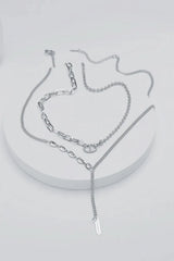 Stainless Steel Two-Piece Necklace Set Necklaces - Tophatter Daily Deals