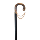 Elegant Italian-Style Walking Cane with Gold Accents – 36 Inch Horn - Tophatter Daily Deals