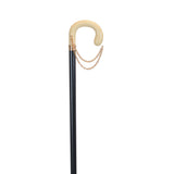 Elegant Italian-Style Walking Cane with Gold Accents – 36 Inch White Ivory - Tophatter Daily Deals
