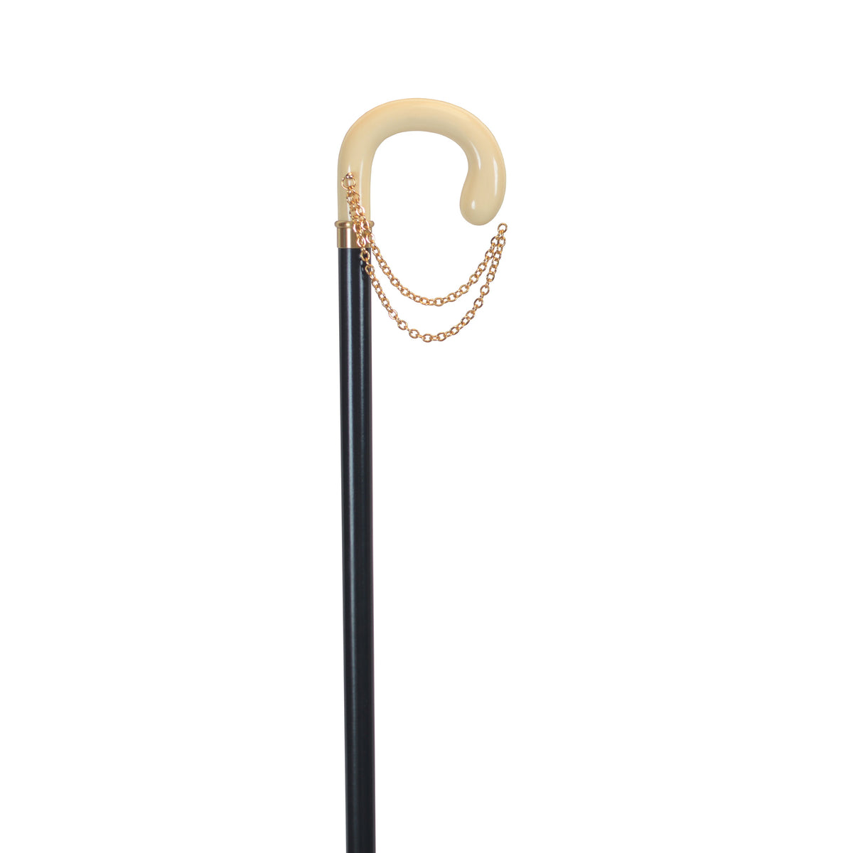 Elegant Italian-Style Walking Cane with Gold Accents – 36 Inch White Ivory - Tophatter Daily Deals