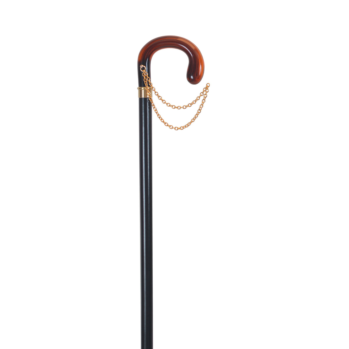 Elegant Italian-Style Walking Cane with Gold Accents – 36 Inch Shell - Tophatter Daily Deals