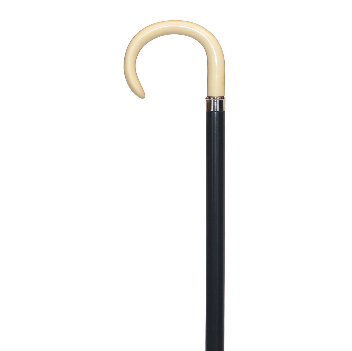 Slim Line Crook Cane with Flat Nose White Ivory - Tophatter Daily Deals