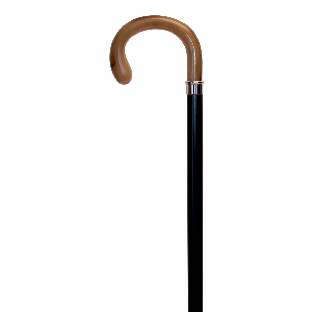 Elegant European-Style Petite Crook Handle Cane with Silver Accent Horn - Tophatter Daily Deals