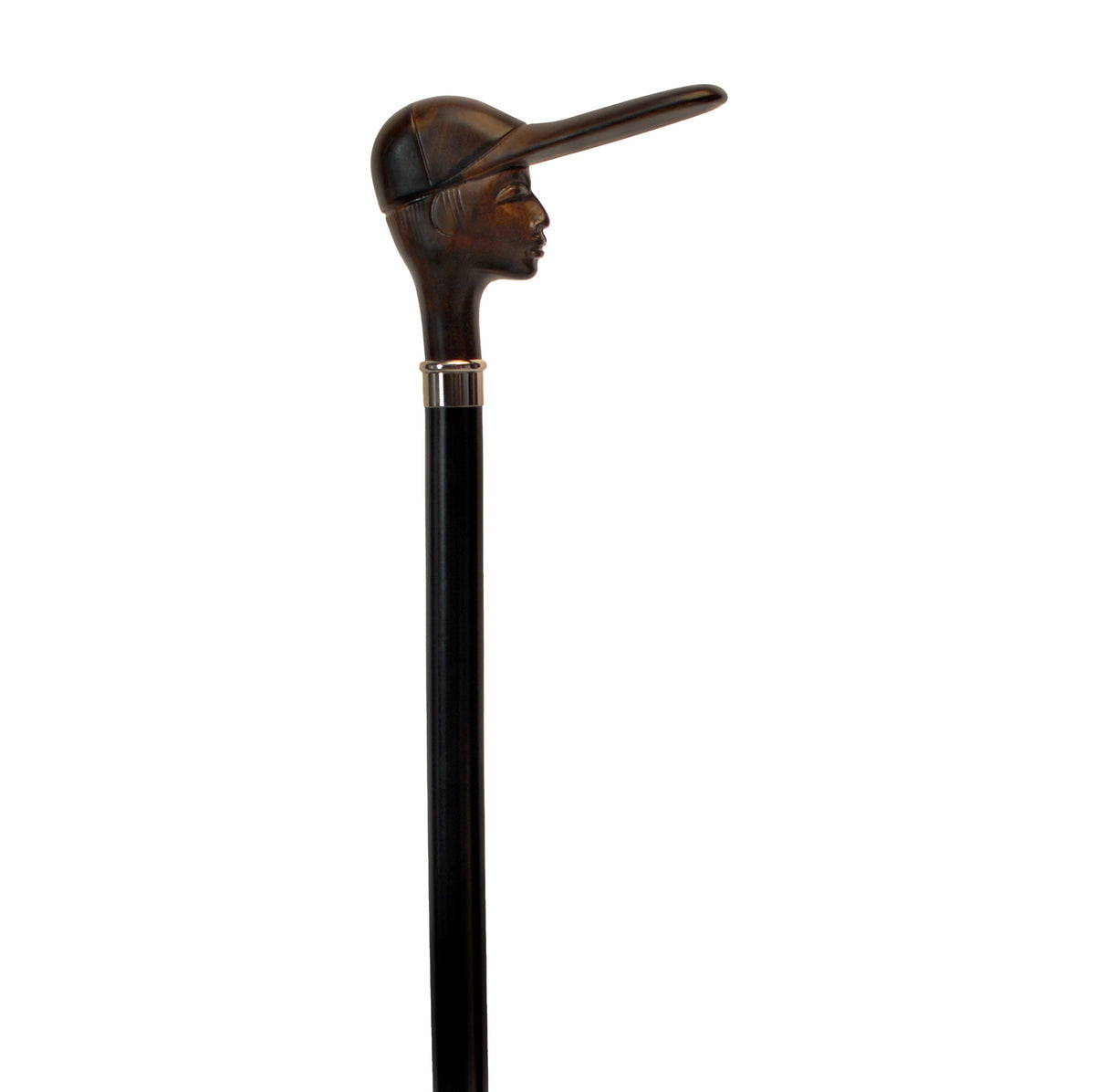 Classic European Jockey Head Derby Walking Cane - 36 Elegance Brown - Tophatter Daily Deals