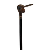 Classic European Jockey Head Derby Walking Cane - 36 Elegance Brown - Tophatter Daily Deals