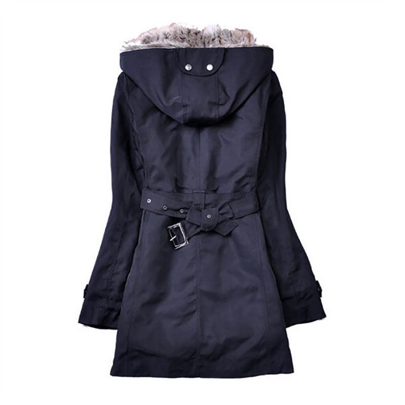 Warm Women's Winter Coat - Tailored Mid Thigh, Hooded - Tophatter Daily Deals