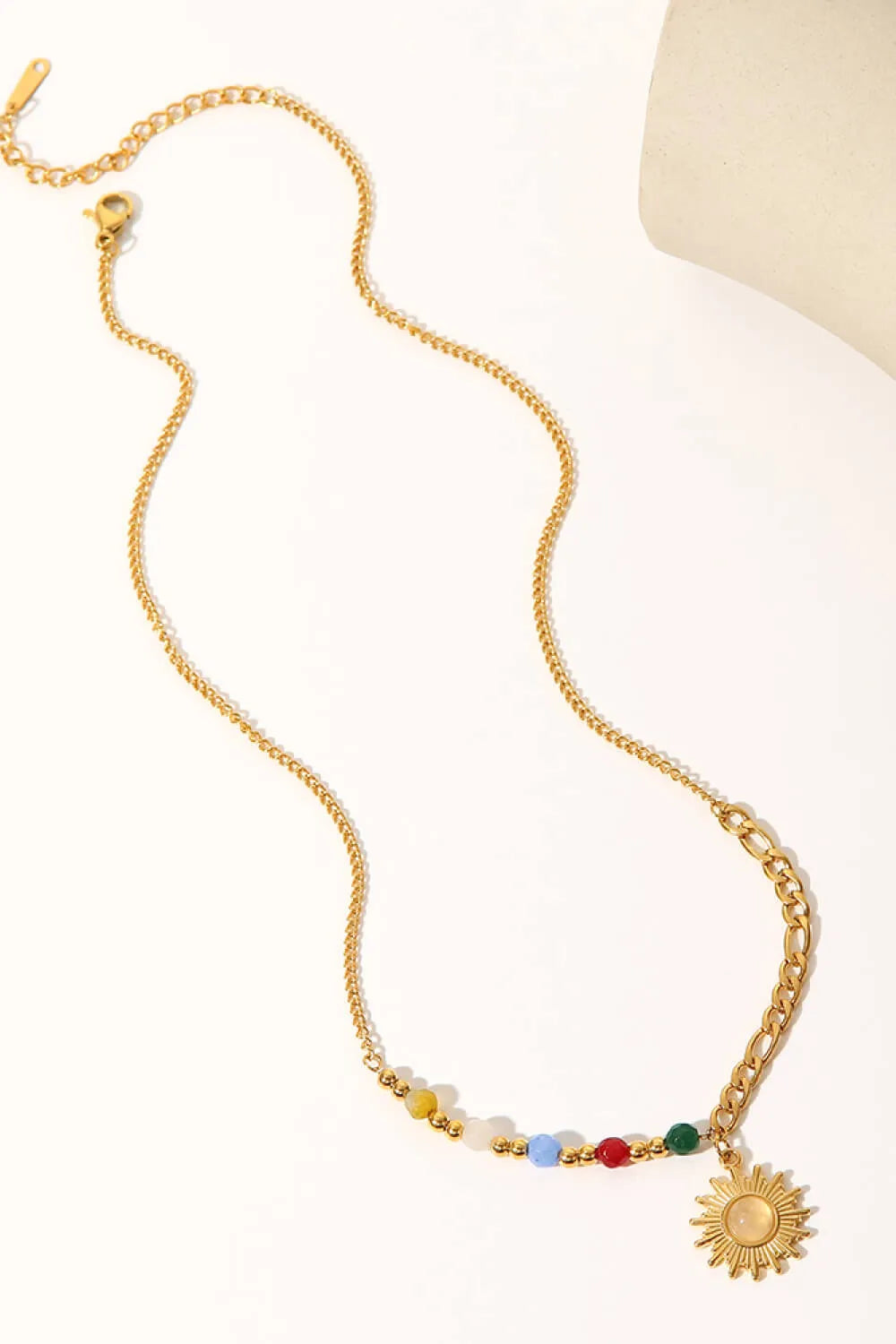 Opal Sun Shape Pendant Necklace Necklaces - Tophatter Daily Deals