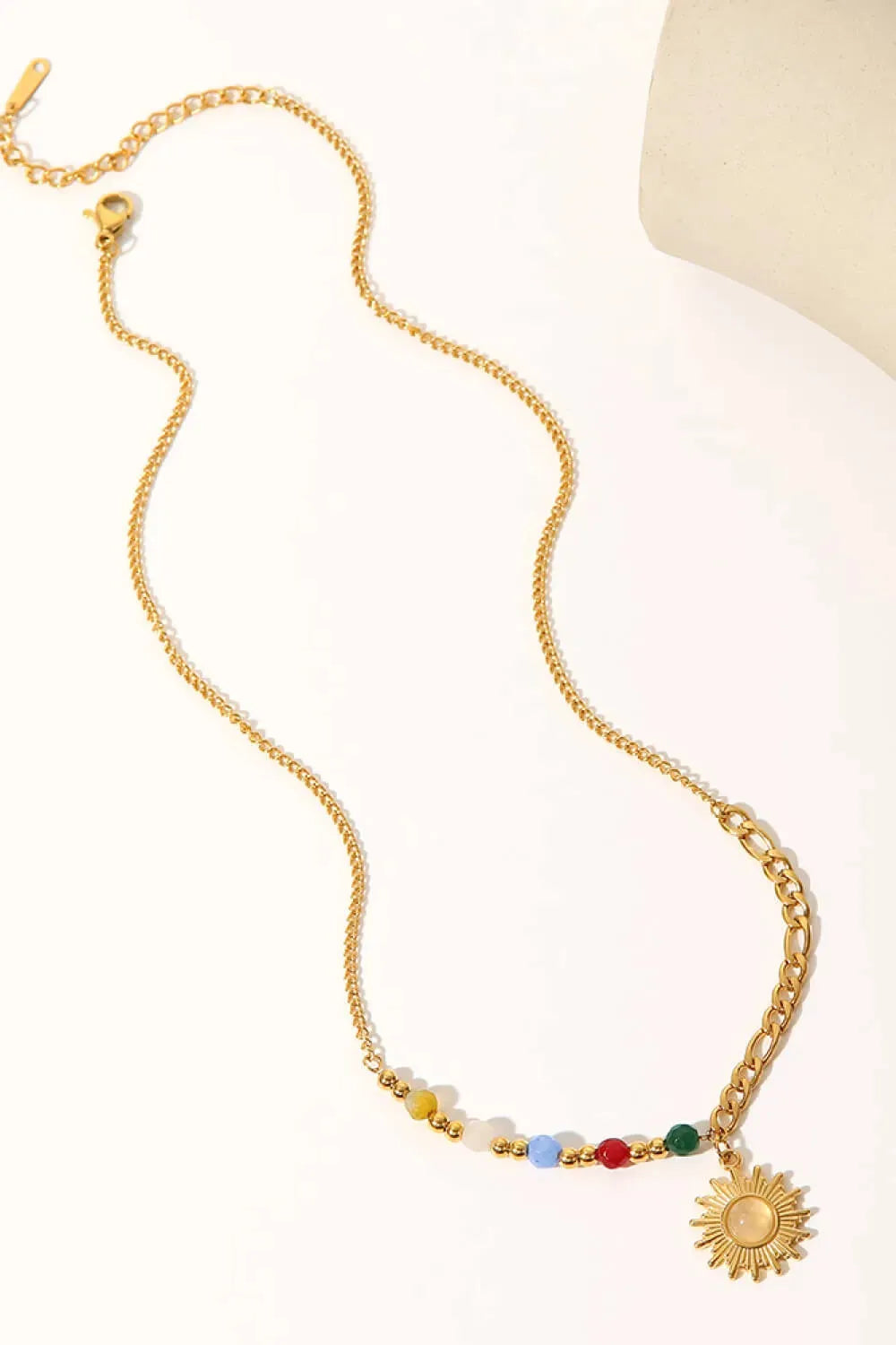 Opal Sun Shape Pendant Necklace Necklaces - Tophatter Daily Deals