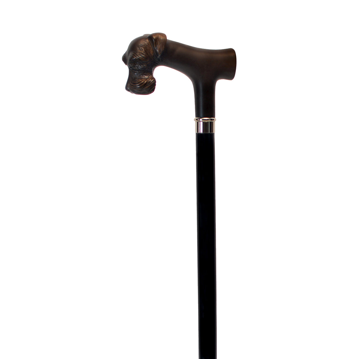 Italian Schnauzer Head Walking Cane - Elegant Style & Durability Brown - Tophatter Daily Deals