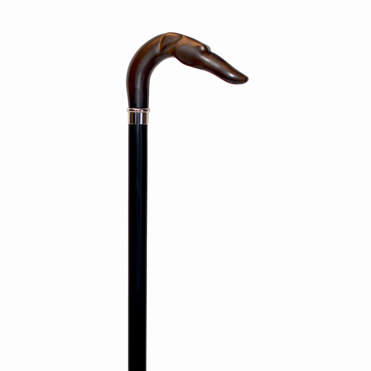 Elegant Russian Hound Cane - Simulated Ivory Handle, USA Made Brown - Tophatter Daily Deals