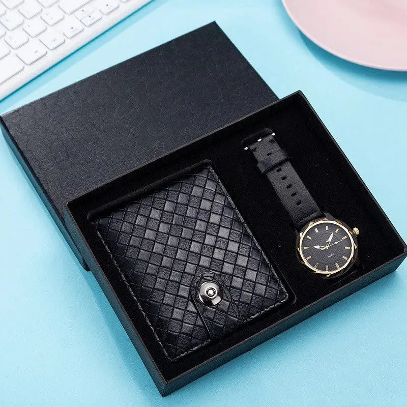 Luxury Business Watch Leather Bag Wallet Gift Set Men Bracelets - Tophatter Daily Deals