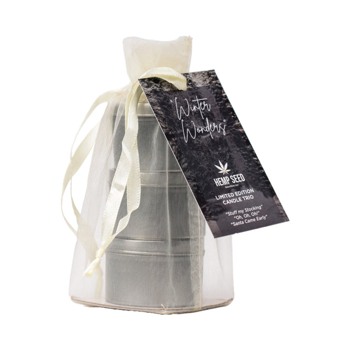 Earthly Body Hemp Seed Holiday 2024 3-in-1 Massage Candle Trio - Tophatter Daily Deals